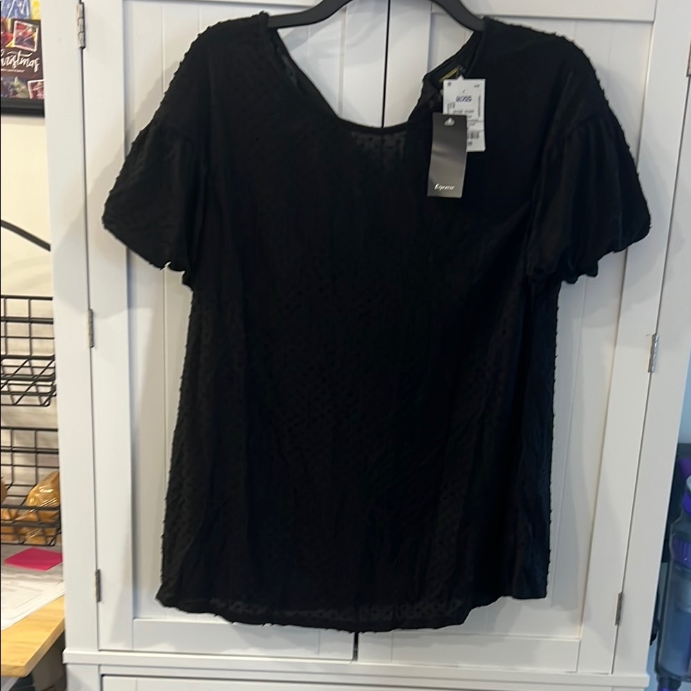 Espresso Black Textured Blouse